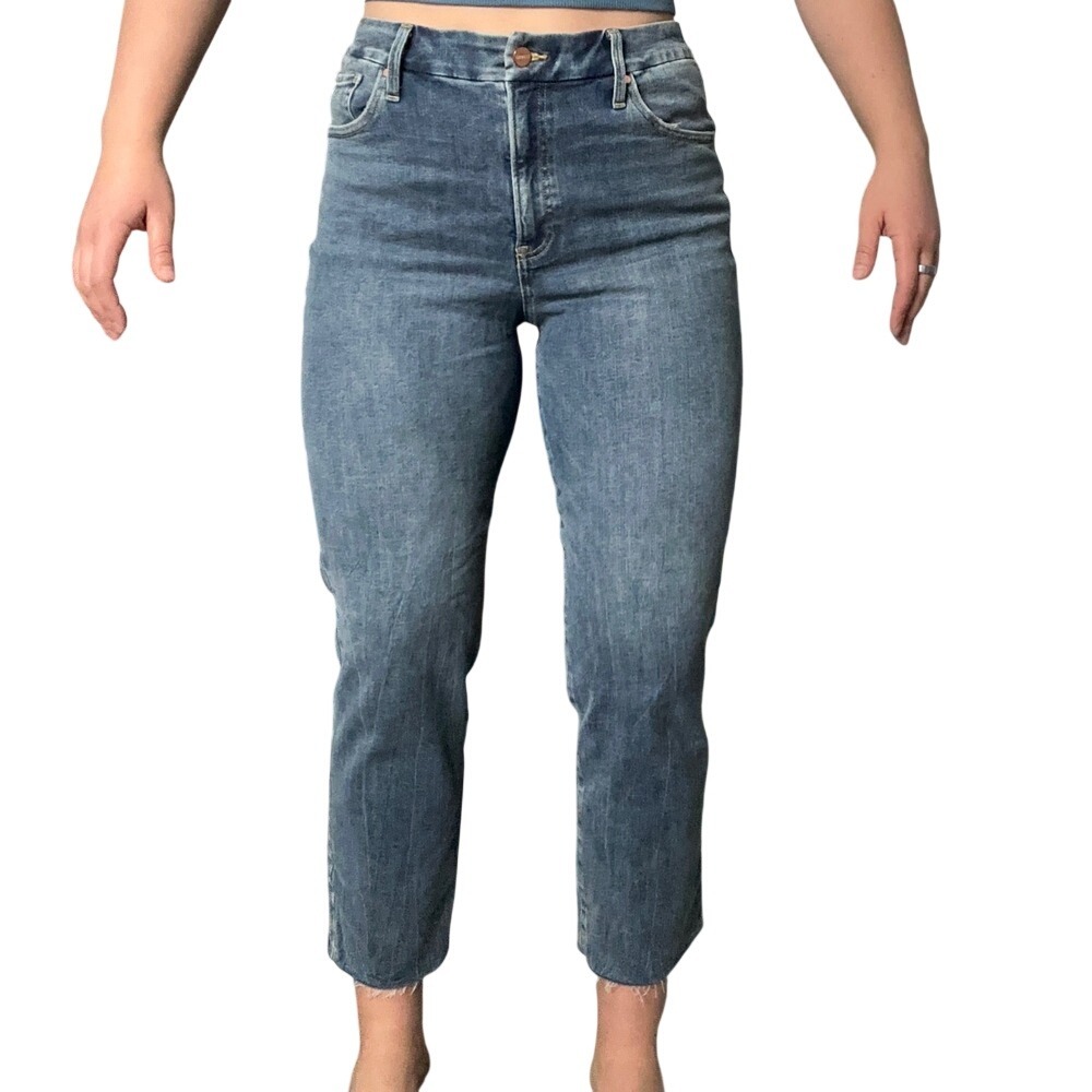 Express Straight Ankle High Rise Jeans Ultra Hyper Stretch‎ Size 12/14
